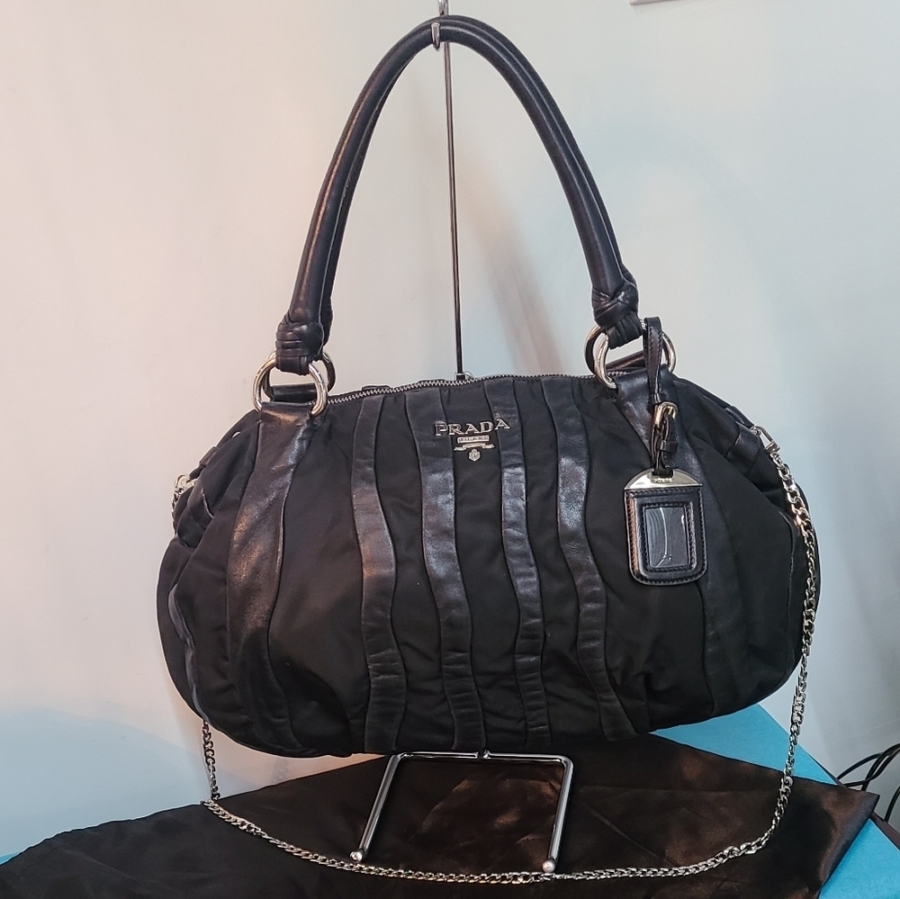 Prada Tessuto Nappa Waves Handbag